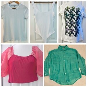 Flawless 5-Pc. Bundle Tops Pullovers Bodysuit Blouse T-shirt small Retail = $137